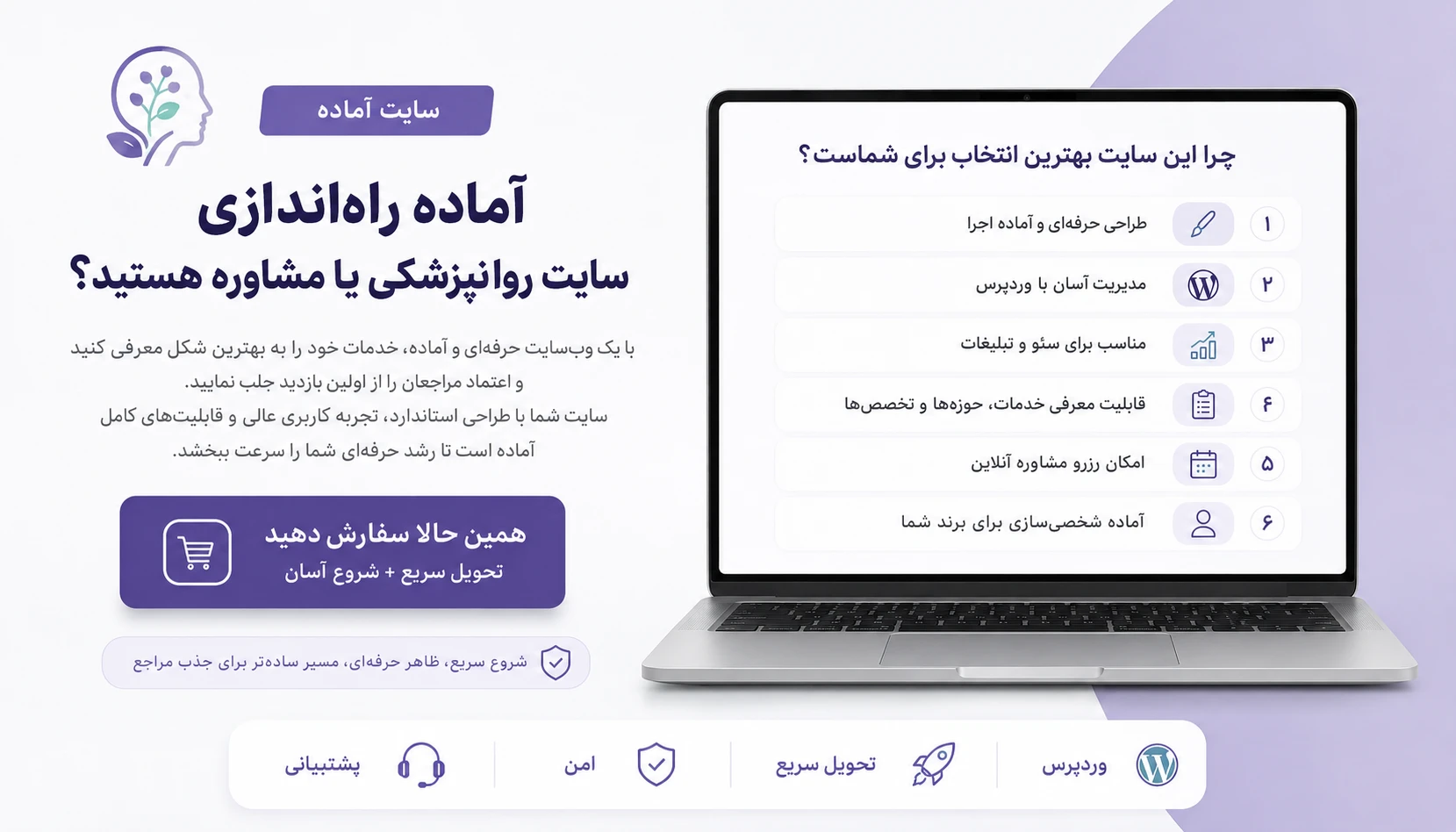 تصویر محصول سایت آماده روانپزشکی و مشاوره