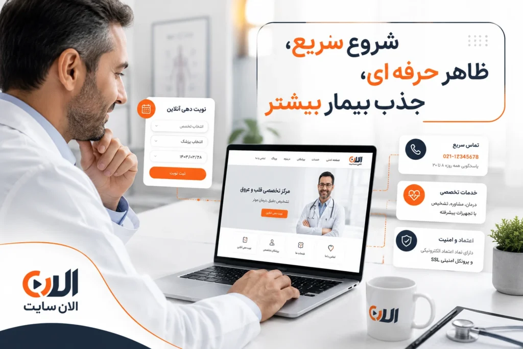 راه اندازی سریع سایت آماده پزشکی برای جذب بیمار بیشتر