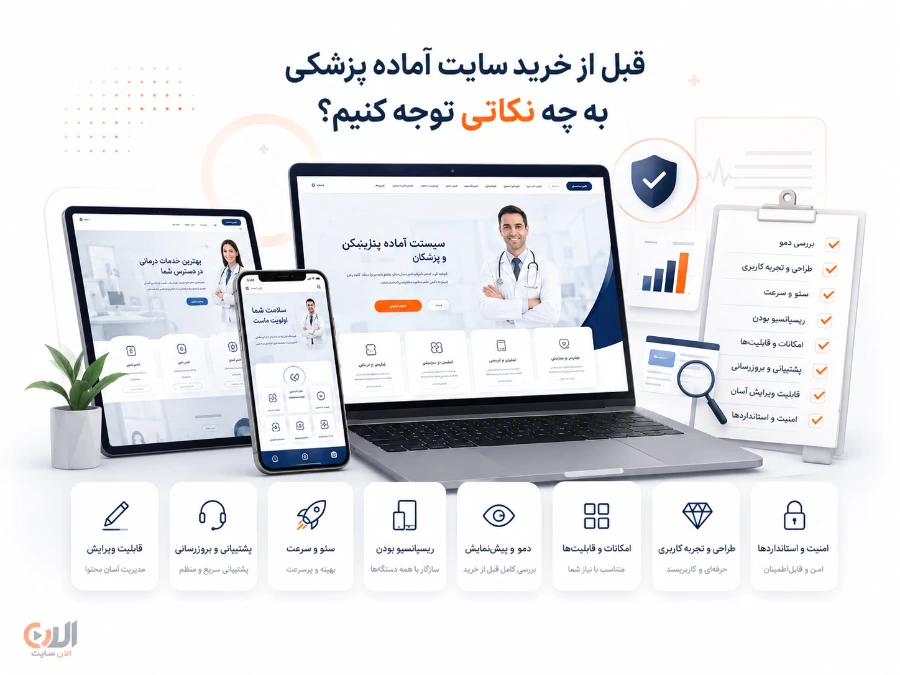 نکات مهم قبل از خرید سایت آماده پزشکی