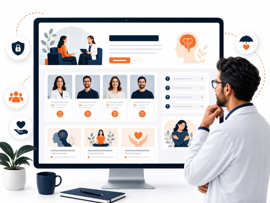 نمایش سایت مرکز مشاوره روی موبایل و لپ‌تاپ با طراحی مناسب کاربران و مراجعان